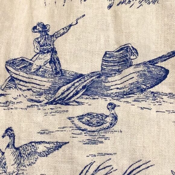 Chloe + Rene Linen blend Cottage Print Dress Blue and White Sleeveless M - Picture 16 of 16